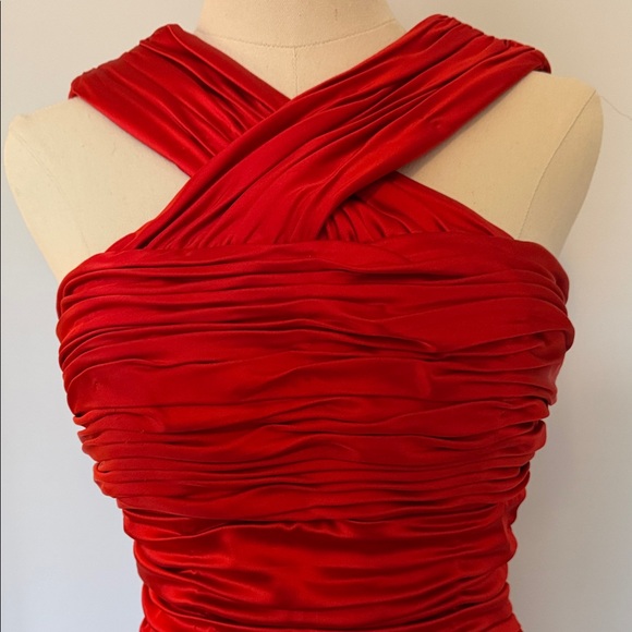 Calvin Klein Collection Red Ruched Mini Dress - Picture 4 of 6